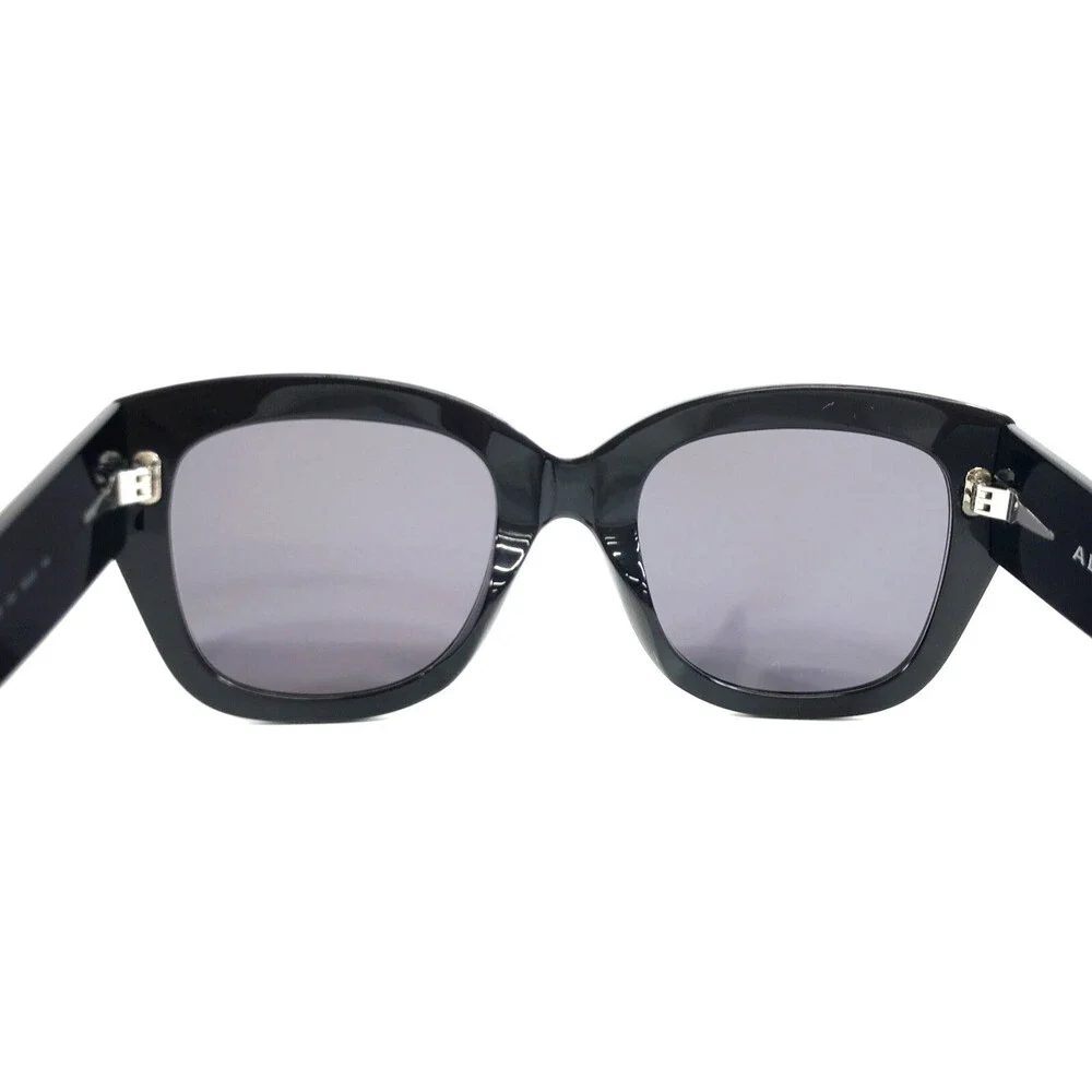 Alaïa Paris Sunglasses AA0052S 001 Polished Black Square Frames w/ Purple Lenses